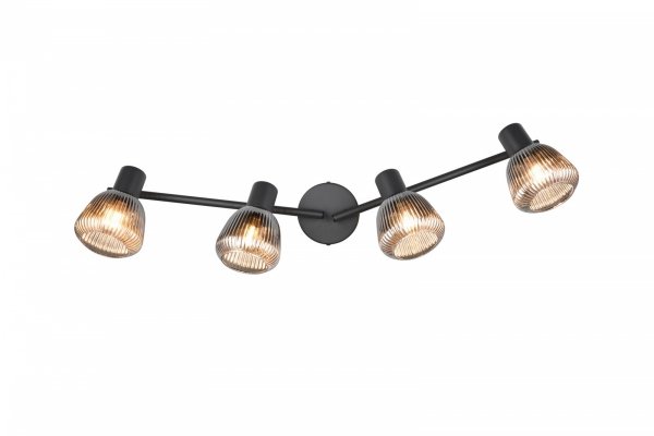 Dekoracyjna oprawa sufitowa czarny plafon szklane ryflowane klosze TARIFA 862800432 TRIO