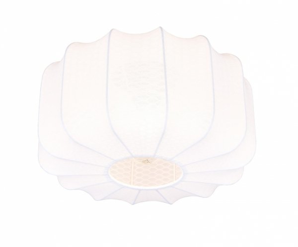 Lampa sufitowa plafon biała tkaninowy abażur owalna boho rystykalna klasyczna minimalistyczna nad stół do salonu sypialni MADELINE R61971901 Rl
