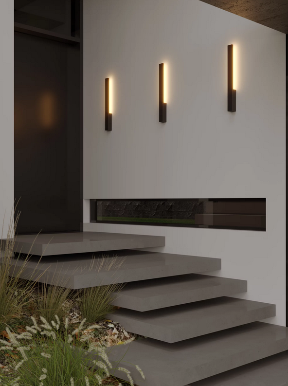 Lampa Zewnętrzna 6W Czarna IP65 Listwa 61cm Minimalistyczna Na Elewację Kaprun Maxlight W0458 