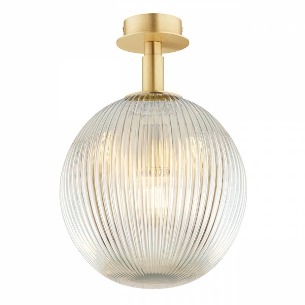 Lampa szklana plafon kula ryflowana szary lister kinkiet duża glamour złoty PALOMA 8518 Argon