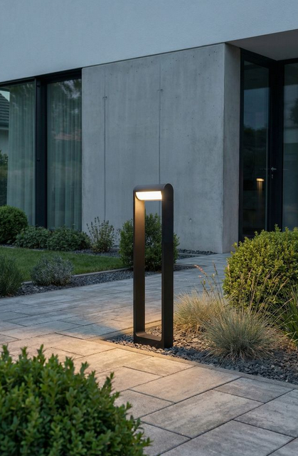 Zewnętrzna lampa ogrodowa stojąca LED ciemno szary słupek 60cm Azzardo FRAME 60 AZ6629 12W 3000K