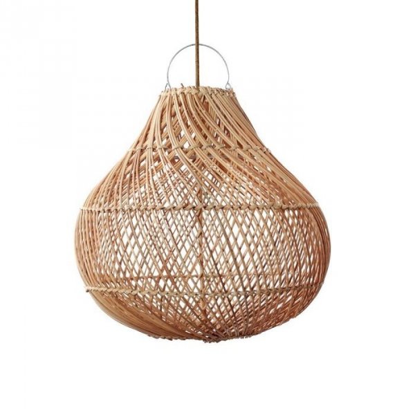 Rattanowa Lampa Wisząca w Stylu Boho Naturalna BOTTLE BA172N-M-50x50 BAZAR BIZAR