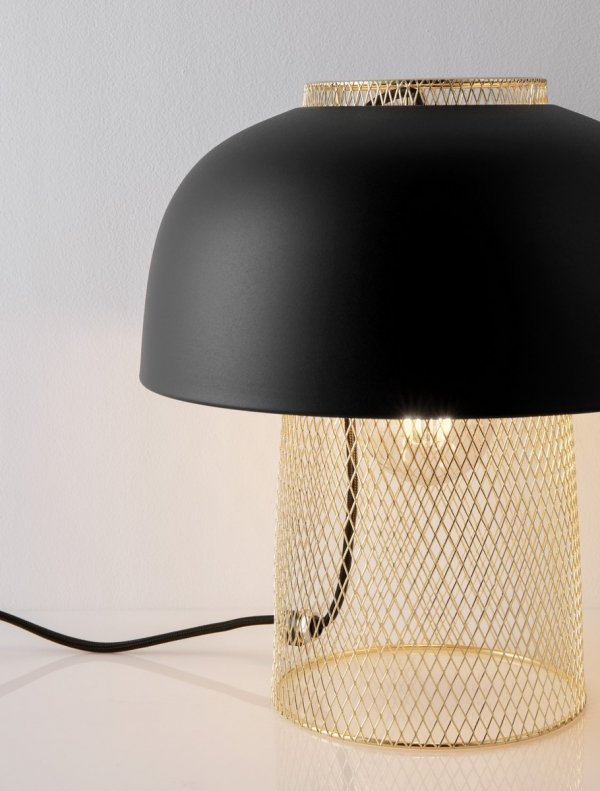 Czarno złota Lampa stołowa nocna metalowa Loft RUPA LE44380 Luces Exlusivas