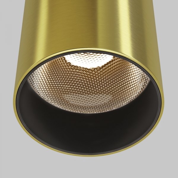 Lampa wisząca minimalistyczna LED aluminium mosiądz nad stół do jadalni do salonu Focus LED Maytoni P072PL-L12W3K-BS