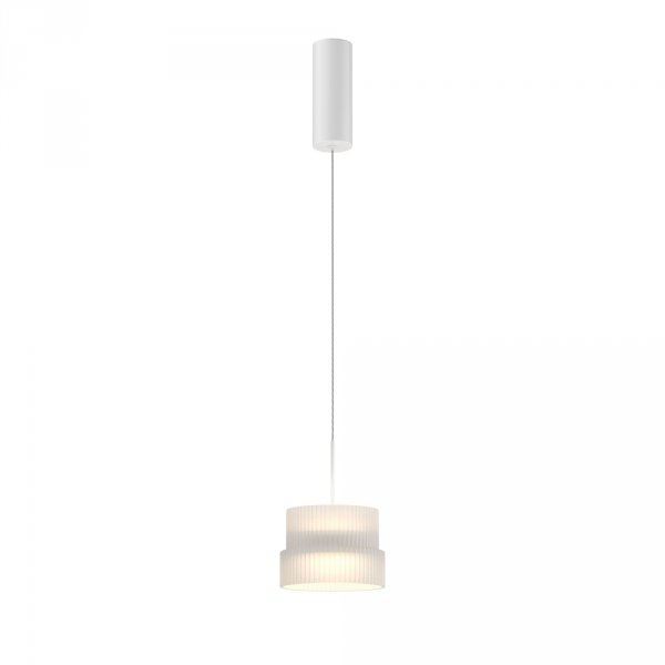 Lampa wisząca LED designerska owalna szklana ze żłobieniami biała dekoracyjna ponadczasowa Scala MOD496PL-L12WK Maytoni