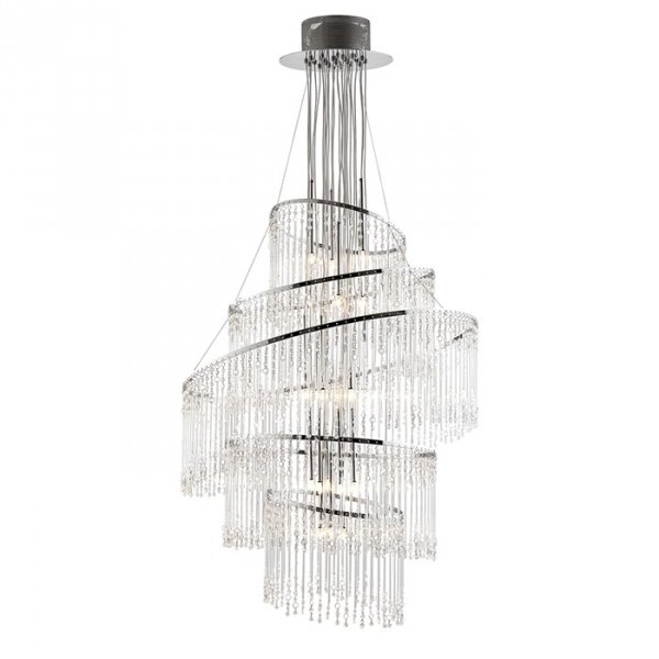 Szklany Żyrandol Glamour Elementy Chrom CAMILLE CAMILLE-24CH ENDON