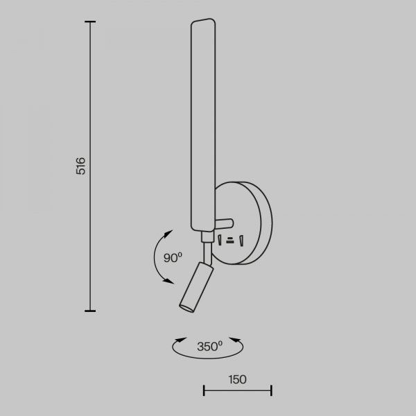 Minimalistyczny biały kinkiet ścienny LED Combo Maytoni MOD214WL-L8W3K1