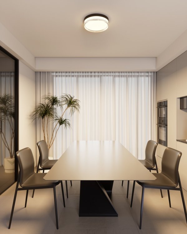 Plafon LED Italux Rilta PLF-73527-M-BK Czarny Rozmiar M IP65 Wybór Barwy Światła (CCT)