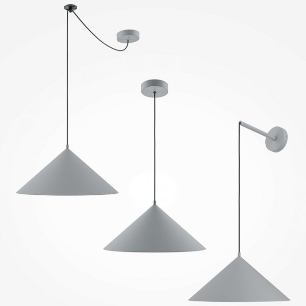 Nowoczesna Lampa Wisząca Basic Colors Maytoni MOD167PL-01GR Stożkowy Kształt Szara
