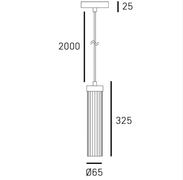 Lampa wisząca mosiężna tuba z ryflowanego szkła minimalistyczna klasyczna QUINCY P01835BR Cosmo Light