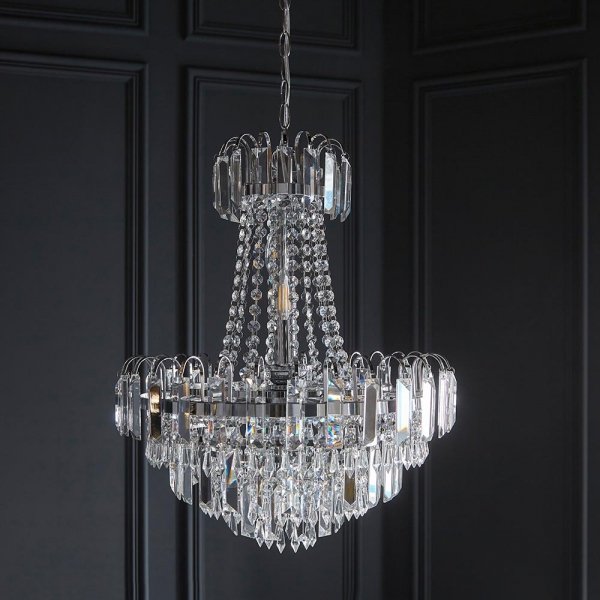 Żyrandol Szklany Glamour Przezroczysty AMADIS 96826-CH ENDON