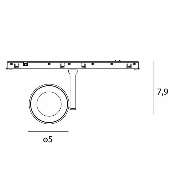 Lampa do szynoprzewodu LED czarna okrągła minimalistyczna nowoczesna On-Off- MICRO11 N0010N MAXLIGHT