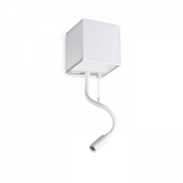 Nowoczesny Biały Kinkiet Ścienny USB Kwadrat LED KID 321578 IDEAL LUX
