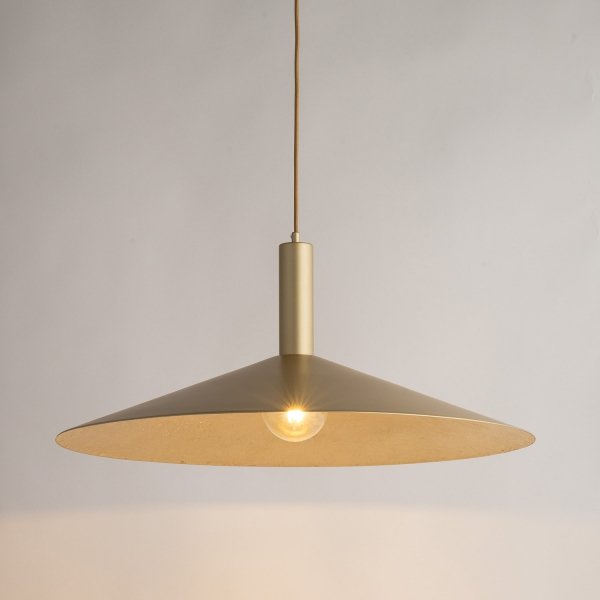 Lampa wisząca zwis pojedynczy talerz Capri M Sigma 41007 złota nad stół nad wyspę