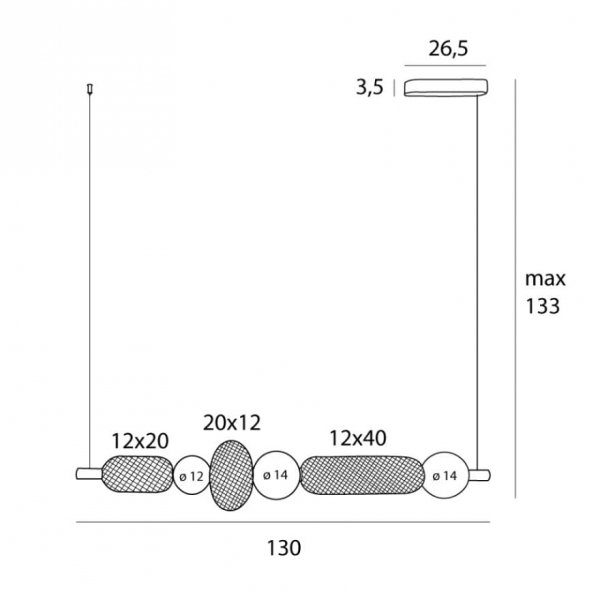 Minimalistyczna Druciana Lampa wisząca LED 29W BORA C MAXLIGHT P0593 
