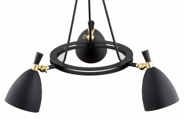 Nowoczesny żyrandol loftowy metalowy czarny 3-płomienny ring do pokoju młodzieżowego do salonu restauracji CHARLOTTE 6149 Argon