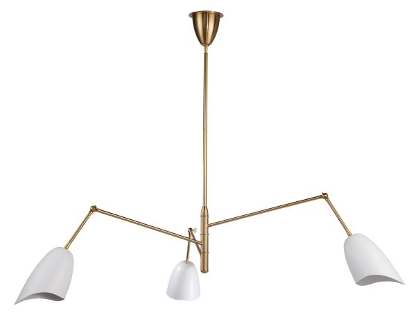 Lampa wisząca 3-ramienna regulowane klosze ozdobna metalowa biała designerska elegancka uniwersalna RAGNO ST-8625P white Step Into Design