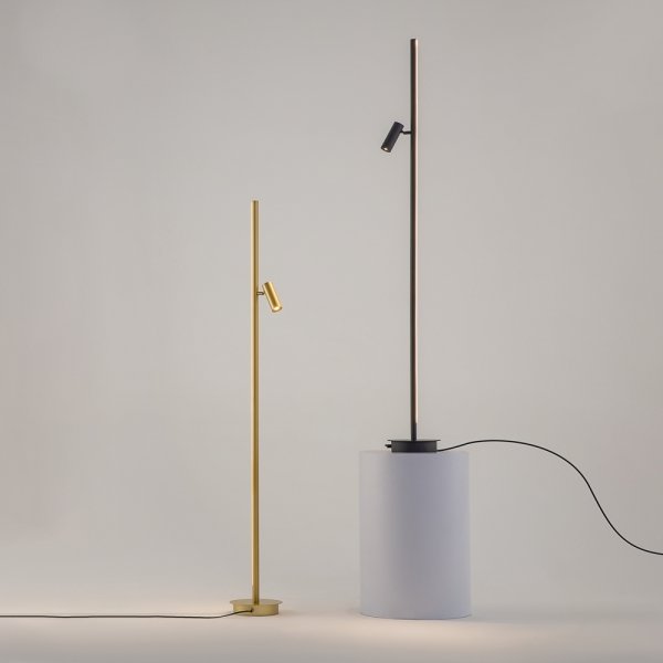 Lampa stojąca podłogowa minimalistyczna uniwersalna Ledowa aluminium mosiądz możliwość ściemniania Thin MAYTONI MOD395FL-L28BS3K