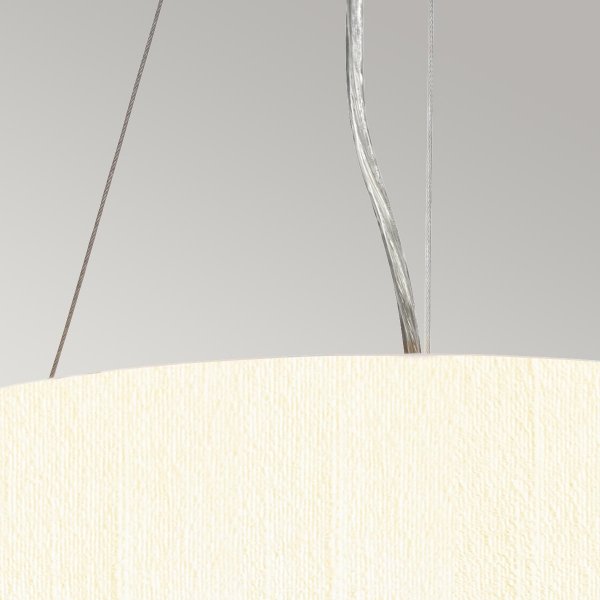 Lampa wisząca 36 cm Pearce 3 źródła światła polerowany chrom jedwabny abażur minimalistyczna DL-PEARCE14-3LT-IV-PC ELSTEAD LIGHTING