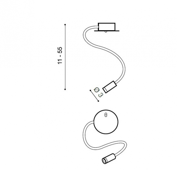 Kinkiet ścienny z włącznikiem biały regulowany elastyczny NOGAT Azzardo AZ2944
