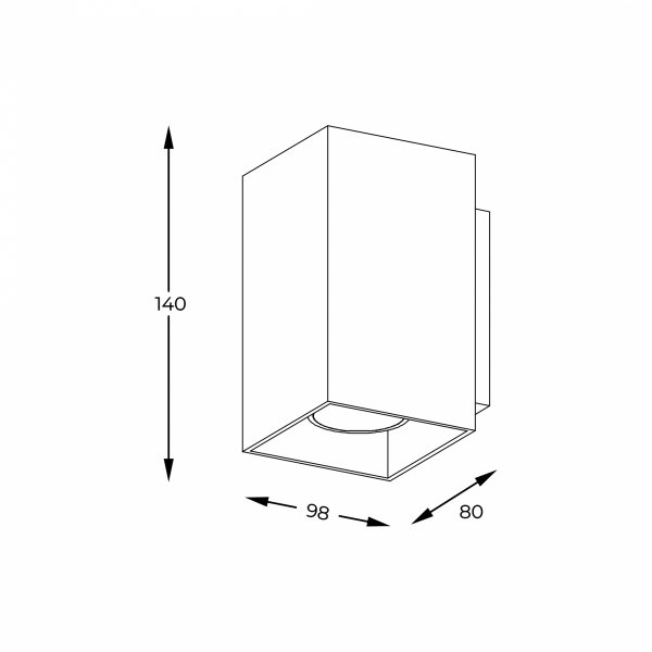Zuma Line biały kinkiet tuba 92697-N SANDY WL SQUARE