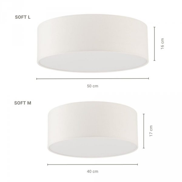 Okrągły Plafon Sufitowy Nowoczesny Materiałowy SOFT 40649 SIGMA