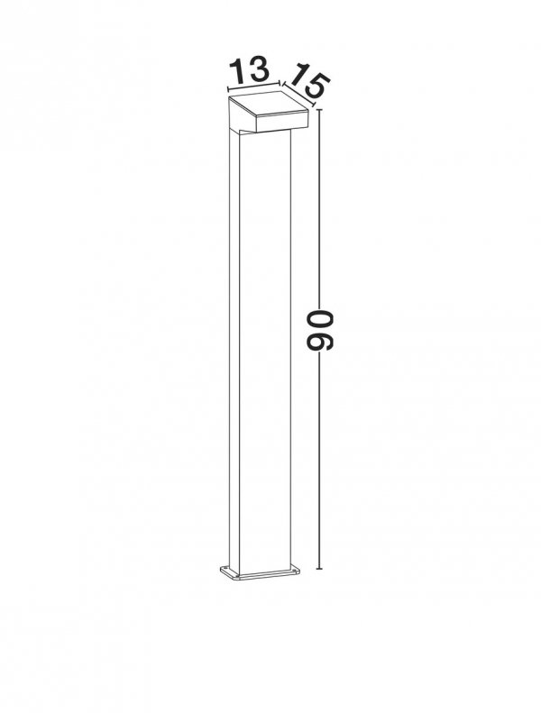 Minimalistyczny słupek ogrodowy klasyczny LED prostokątny aluminiowy czarny uniwersalny IP65 CALMARE LE75121 Luces Exclusivas