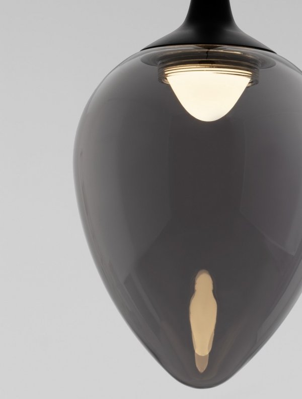 Nowoczesna lampa wisząca LED potrójna owalny czarny szklany klosz uniwersalna klasyczna minimalistyczna możliwość ściemniania VAZENDO LE45116 Luces Exclusivas