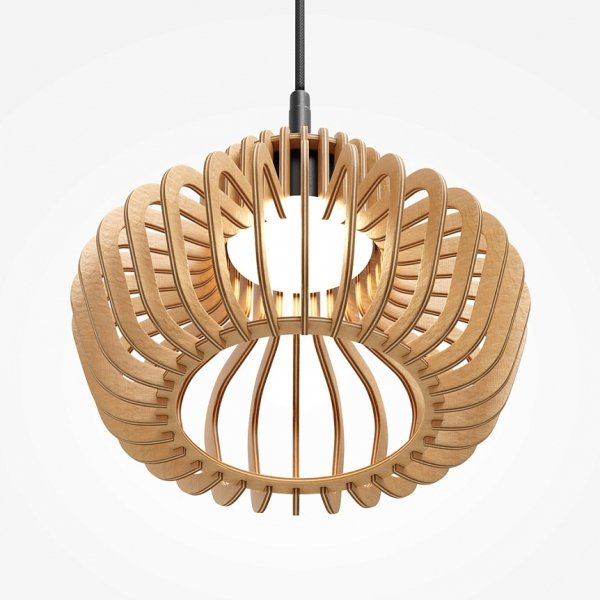 Nowoczesna lampa wisząca LED Maytoni Namiki MOD465PL-L12BK2 Drewniana jadalniana nad stół
