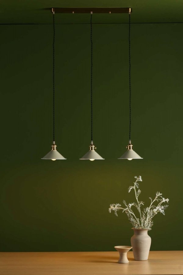 Mosiądzowana Lampa Wisząca Vintage Ciemnoszare Klosze HADANO HAD3640-06 DAR LIGHTING