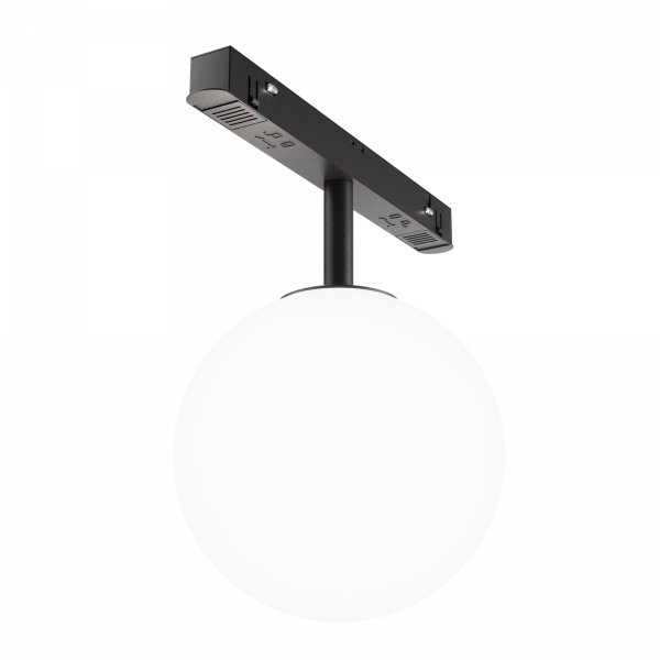 Minimalistyczny Czarny Plafon Sufitowy Magnetyczny Szynoprzewodowy Biała Kula LUNA EXILITY TR038-4-5WTW-DD-B MAYTONI