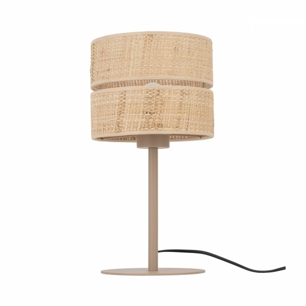 Lampka nocna stołowa abażurowa beżowa słomkowa boho nowoczesna minimalistyczna klasyczna dekoracyjna CALMA 16178 TK-LIGHTING