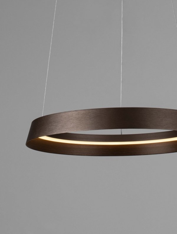 Nowoczesna lampa wisząca LED okrąg w kolorze brązowym BATALLAS LE44788 Luces Exclusivas