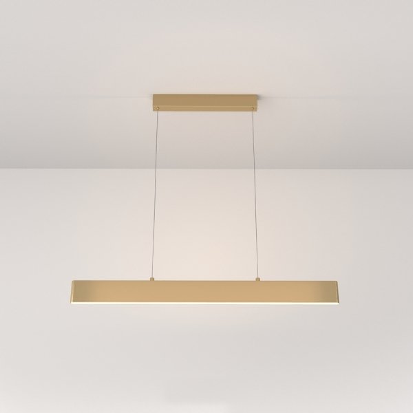 Minimalistyczna nowoczesna lampa wisząca LED listwa metalowa złota regulacja wysokości Step MAYTONI P010PL-L23G3K