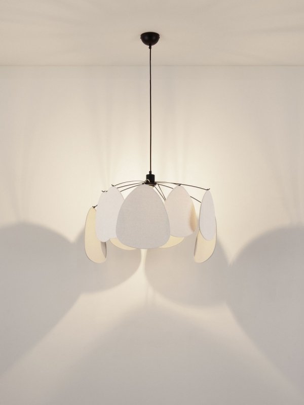 Nowoczesna Lampa Wisząca Lniana Biała 50 cm Luces Exclusivas 