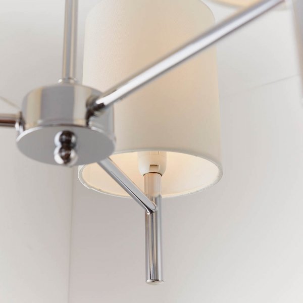 Klasyczna Lampa Wisząca Chrom Białe Klosze BRIO BRIO-3CH ENDON