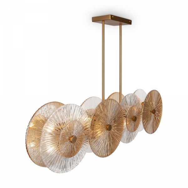 Złota Szklana Lampa Wisząca Glamour MAYTONI ASTER MOD007PL-08G1