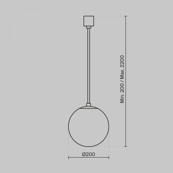 Minimalistyczna elegancka lampa wisząca LED kula czarno-biała regulacja wysokości LUNA MAYTONI P039PL-5W3K-20-B