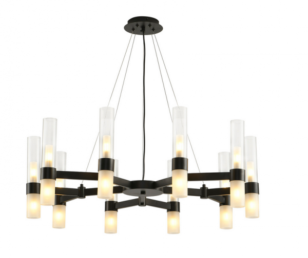 Industralna czarna lampa wisząca szklane klosze CANDELA-10 DN1505-10  black 85 cm 