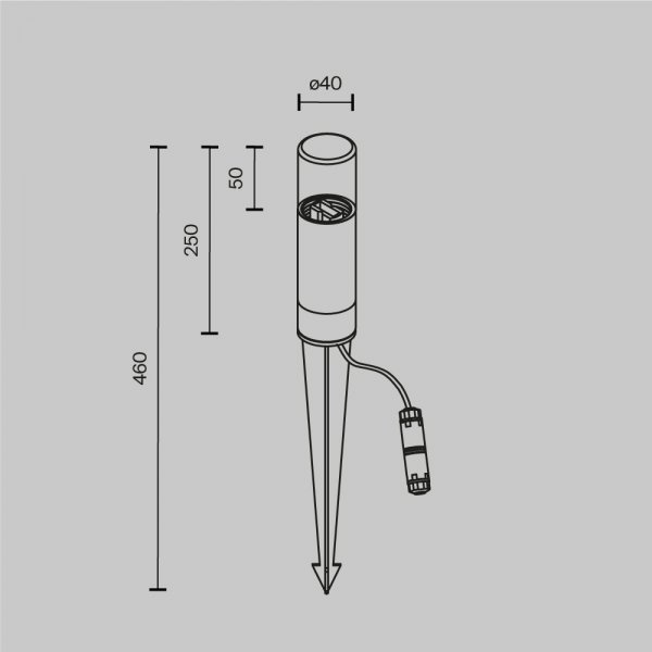 Minimalistyczny słupek ogrodowy zewnętrzna lampa grafitowa tuba Glide MAYTONI O437FL-01GF1