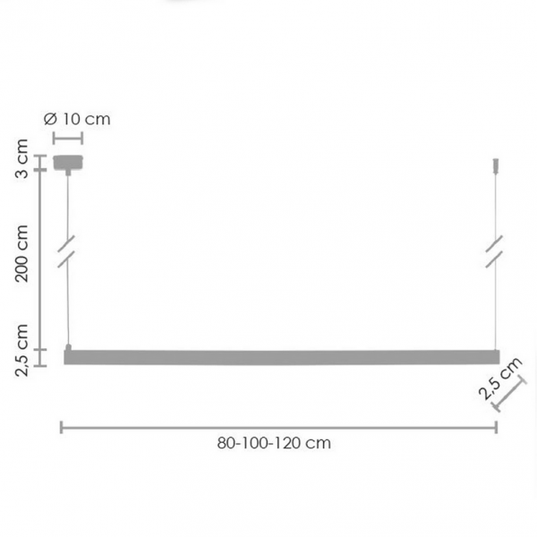 Nowoczesna lampa wisząca złota LED BEAM-120 złoty ST-8960-L120