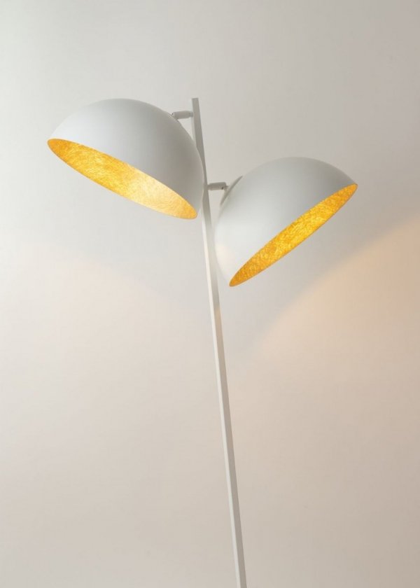 Lampa Stojąca podłogowa Do salonu 2-punktowa W Stylu Vintage SFERA 50335 SIGMA Biały złoty