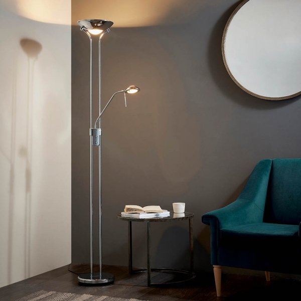Designerska Lampa Podłogowa Nowoczesna Srebrna ROME ROME-SC ENDON