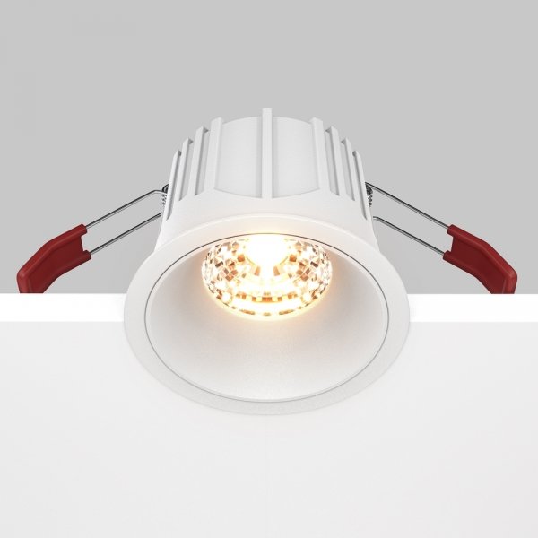 Lampa wpuszczana w sufit minimalistyczna aluminium biała okrągła Alfa LED MAYTONI DL043-01-15W2.7K-RD-W-DE