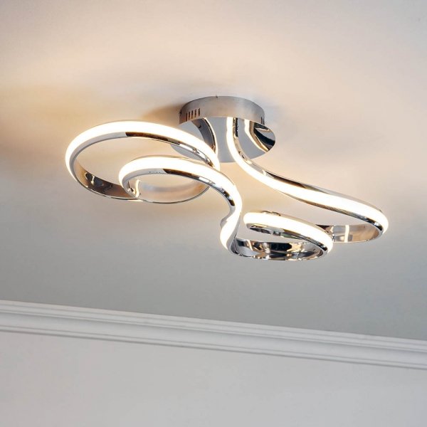 Designerski Plafon Sufitowy Nowoczesny LED Chrom ARIA 76393 ENDON