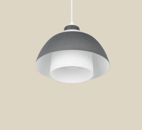Grafitowa lampa wisząca półokrągły klosz nowoczesna do loftowych wnętrz TILOS R36501942 RL