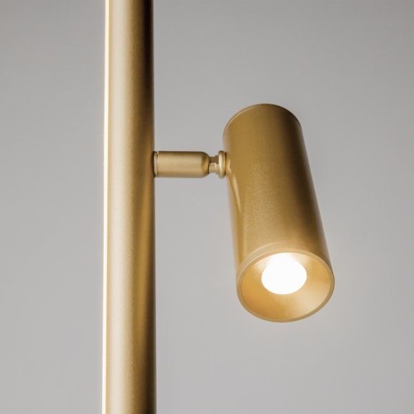 Lampa stojąca podłogowa minimalistyczna uniwersalna Ledowa aluminium mosiądz możliwość ściemniania Thin MAYTONI MOD395FL-L28BS3K