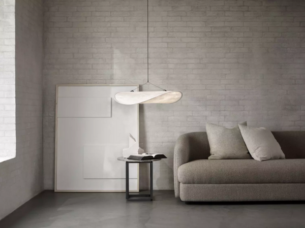 Lampa wisząca owalna materiałowa biała 90cm minimalistyczna klasyczna uniwersalna TENSE 21210 New Works
