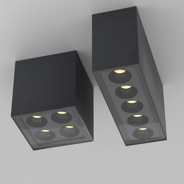 Nowoczesna lampa zewnętrzna sufitowa LED kwadratowa metalowa grafitowa Ares MAYTONI O309CL-L8GF3K