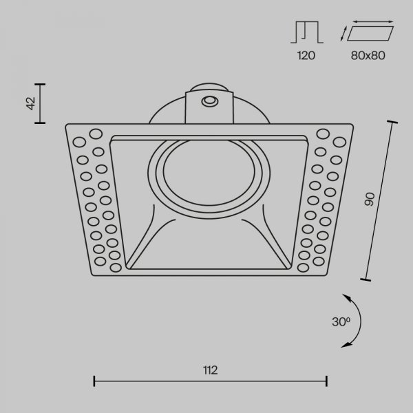 Oprawa wpuszczana downlight kwadratowa DOT DL042-01-SQ-W MAYTONI